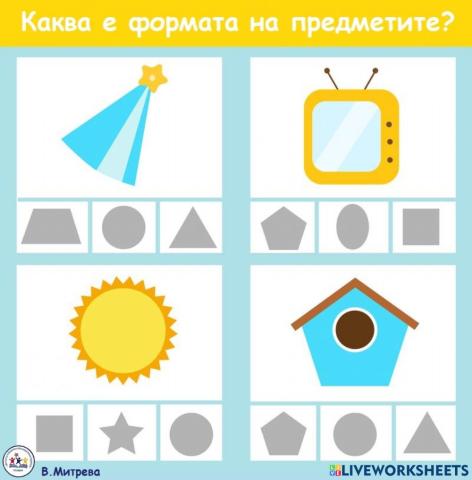 Каква е формата на предметите?