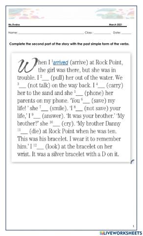 7t grade. unit 4b. ex7