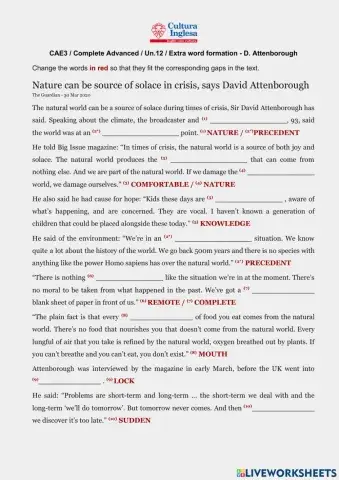 CAE3 Comp Adv Un.12 David Attenborough