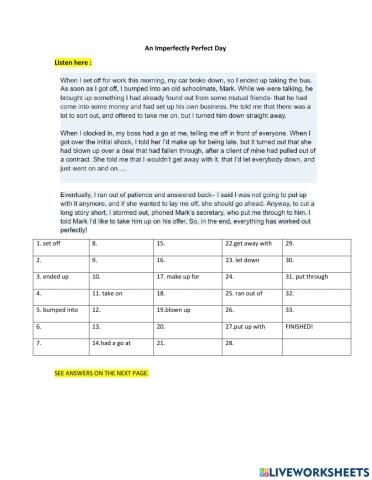 Phrasal Verbs - Story