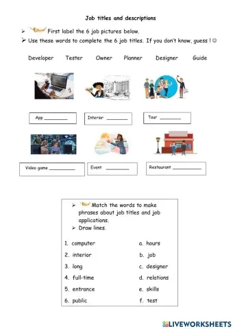 Job titles and descriptions