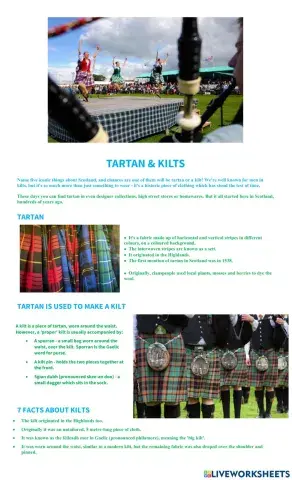 Tartan and kilts - Scotland