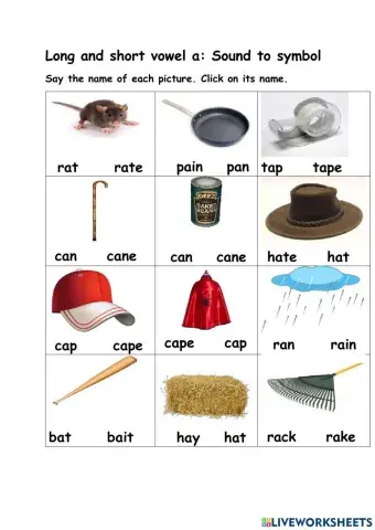 Long and Short vowel a