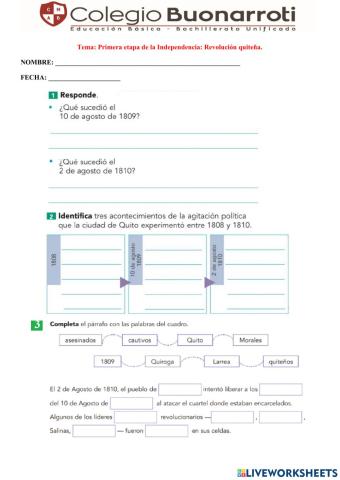Primera etapa de la Independencia