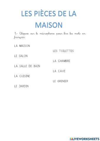 Les pièces de la maison