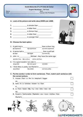 Degrees of Adjectives - Comparative