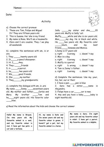 English Present simple of to be and adjectives