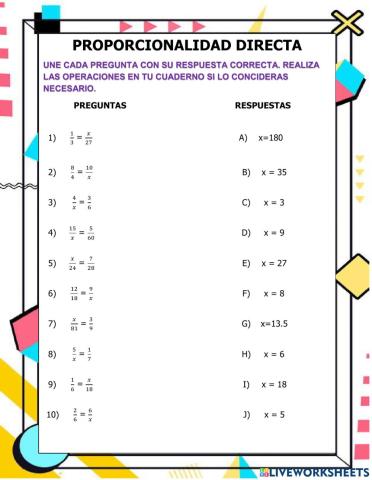 Proporcionalidad directa