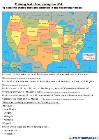 USA states cities landmarks
