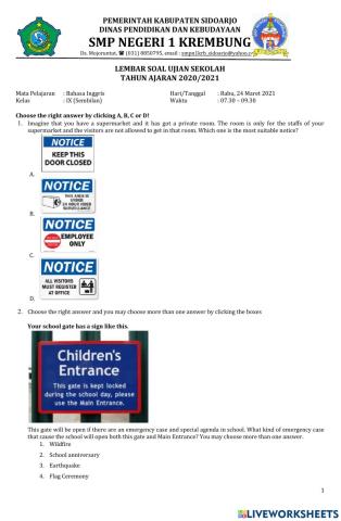 Ujian Sekolah Bahasa Inggris