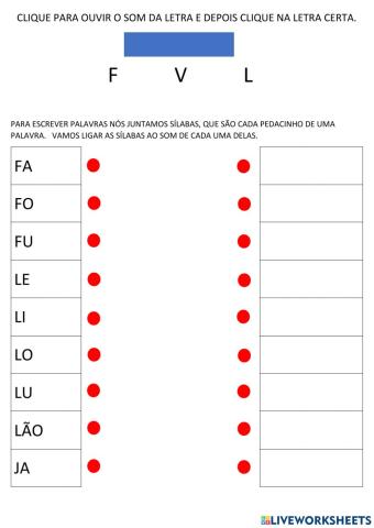 Reconhecimento das vogais F - L