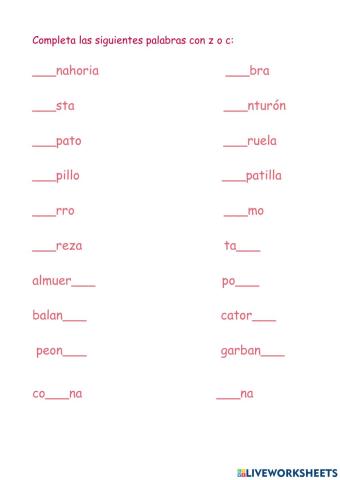 Ortografía Z C