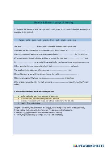 Health - Illness - Ways of hurting