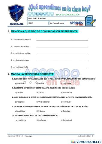 Prac. de tipos de comunicación