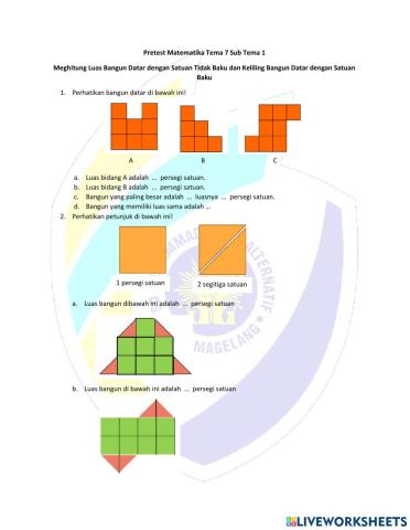 Pretest Matematika Tema 7 Sub Tema 1