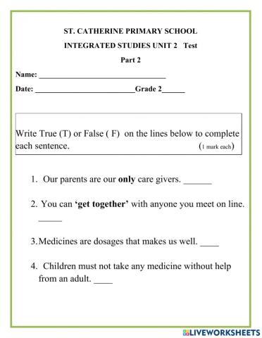 Safety at Home, School and on the Road