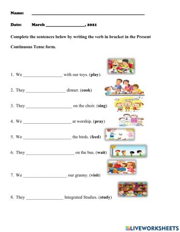 Plural Subject and Present Continuous