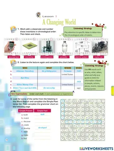 Past Tense- inventions