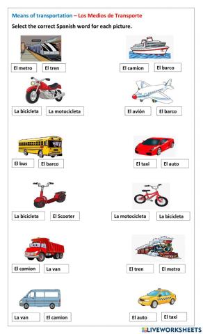 Spanish - Transportation