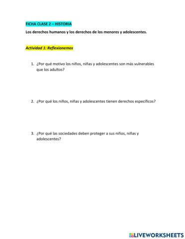 Ficha 2 - derechos del niño y niña