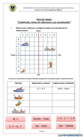 Repaso cuadrícula, líneas y coordenadas