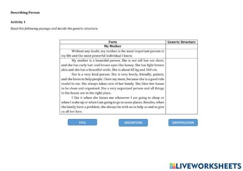 Describing person