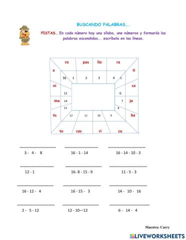 Razonamiento de la escritura a partir del código de numérico
