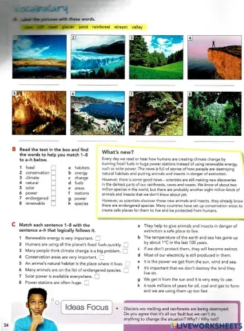 Vocabulary : The Wonders of Nature page 34