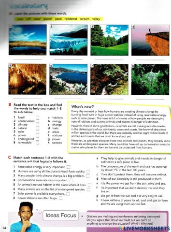 Vocabulary : The Wonders of Nature page 34