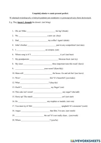 Present perfect tense