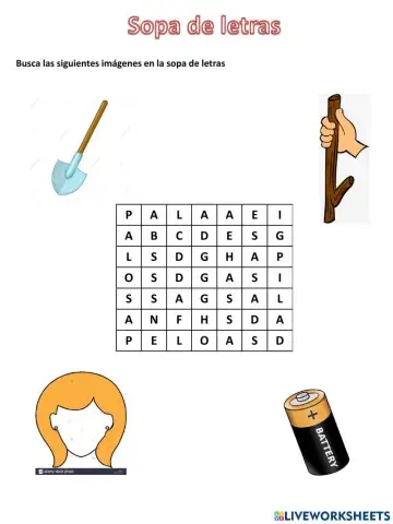 Sopa de letras p l