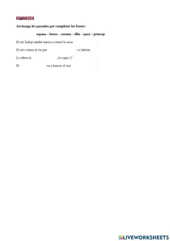 Comprensió lectora Xalop, Bori-Bori i el lladre Butxacotes Cap.3i4