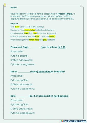 EC A1 u7 present simple