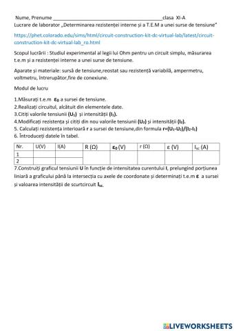 Lucrare de laborator