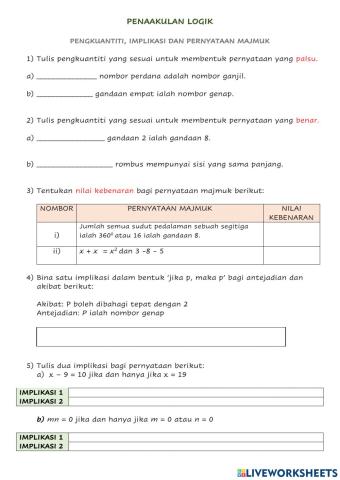 Penaakuan logik pengkuantiti dan penyaan majmuk