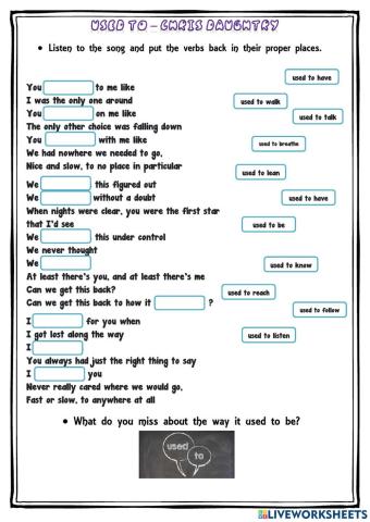 Used to - song by Chris Daughtry - Listening practice