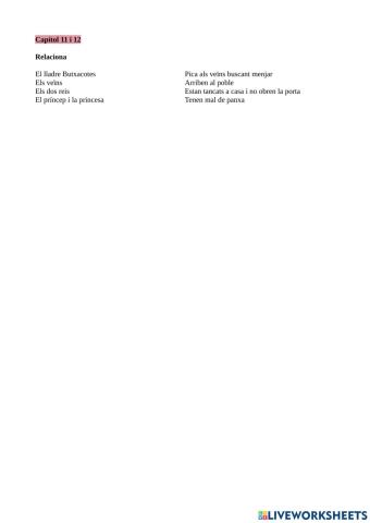 Comprensió lectora Xalop, Bori-Bori i el lladre Butxacotes Cap.11i12