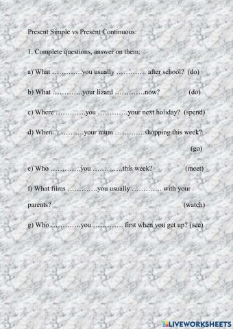 Present simple vs present continuous