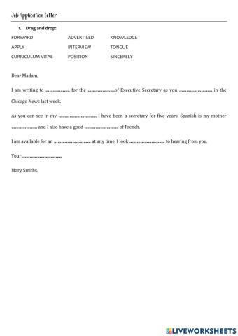 Job application letter