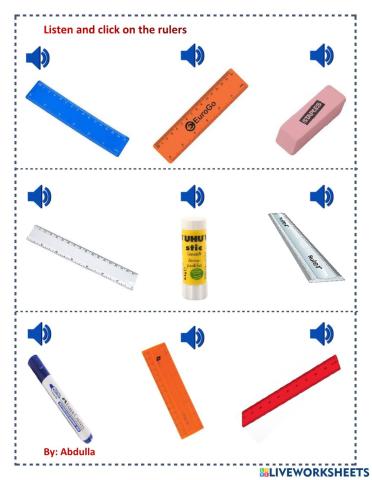 Listen and click on the rulers