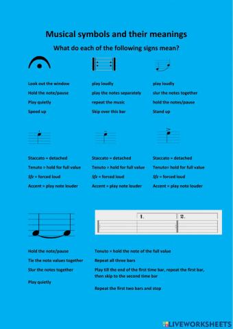 Musical Symbols and their meanings
