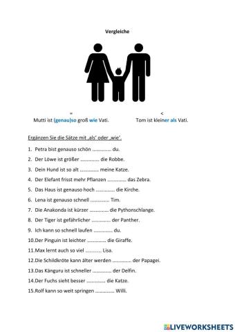 Vergleich: als oder wie