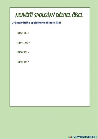 Největší společný dělitel