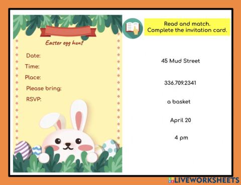 Easter Invitation card
