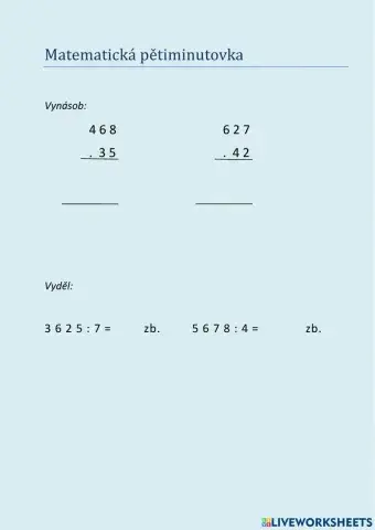 Matematická pětiminutovka č. 6
