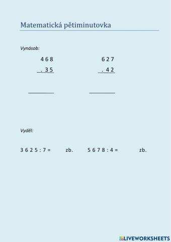 Matematická pětiminutovka č. 6