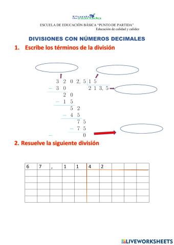 Divisiones con números decimales