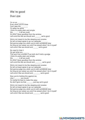 Dua Lipa - We’re good