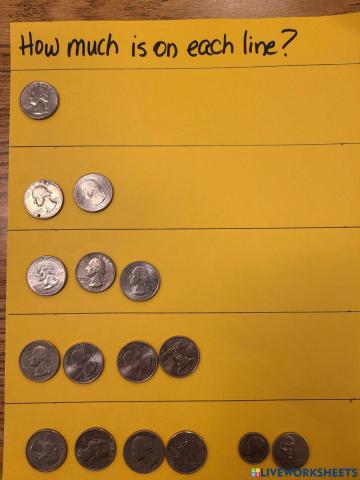Coin counting practice