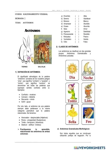 Clases de antónimos